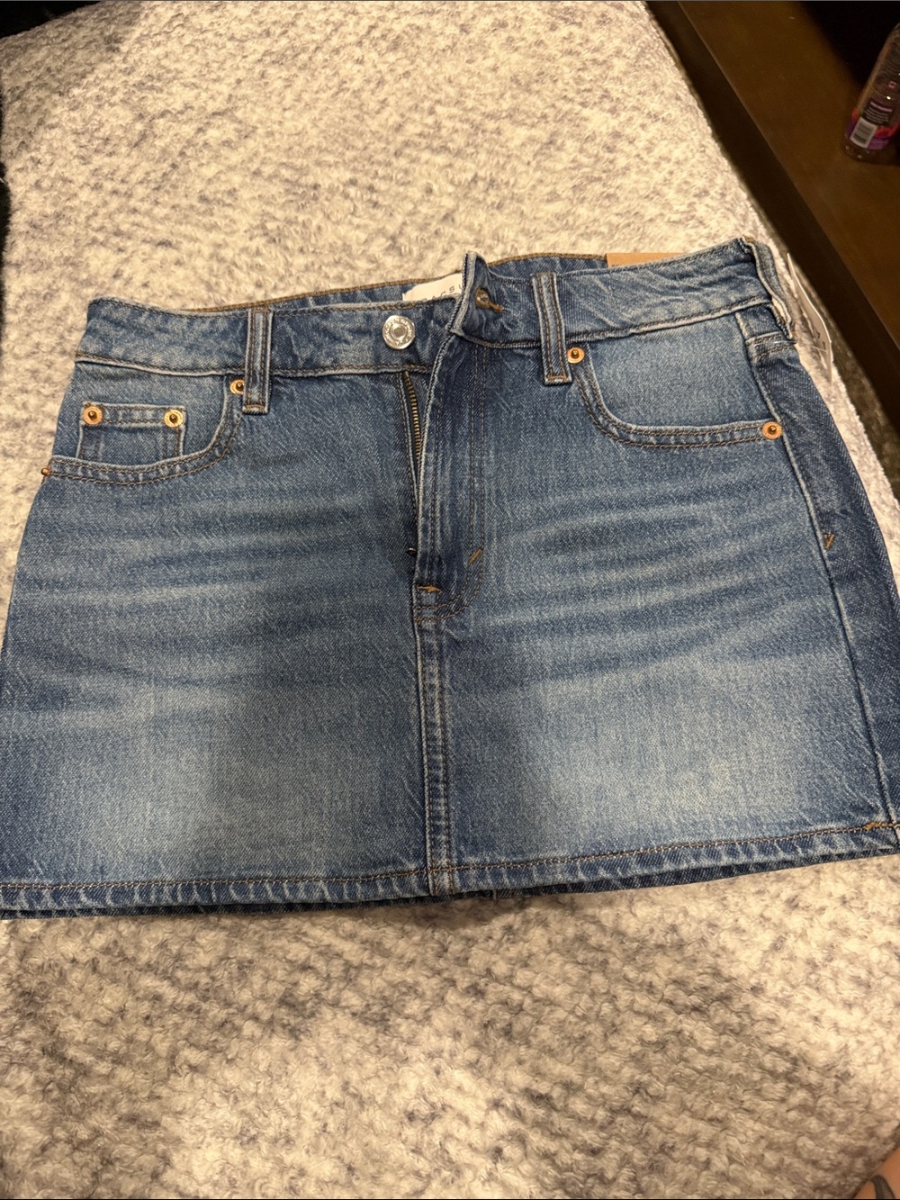 Denim Mini Skirt in Blue midi